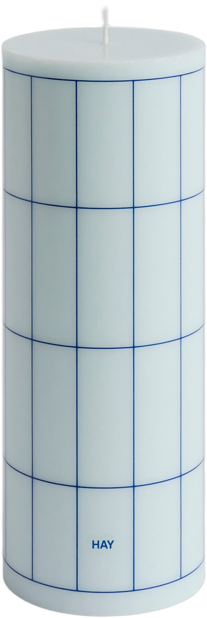 Column Candle-Large-Light blue with blue grid check