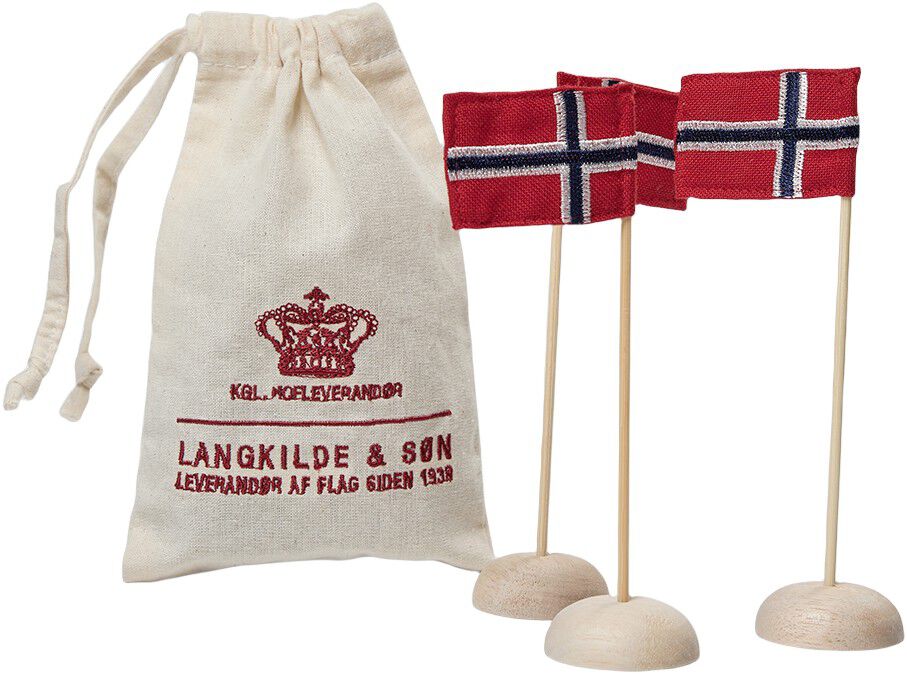 Mini bordflag med Norske flag