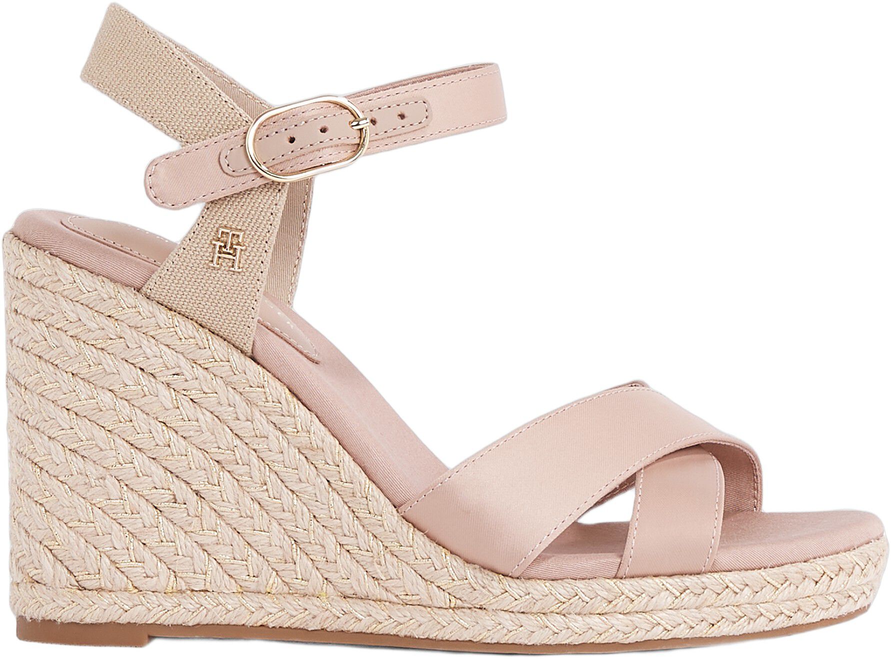 SATIN HIGH WEDGE ESPADRILLE