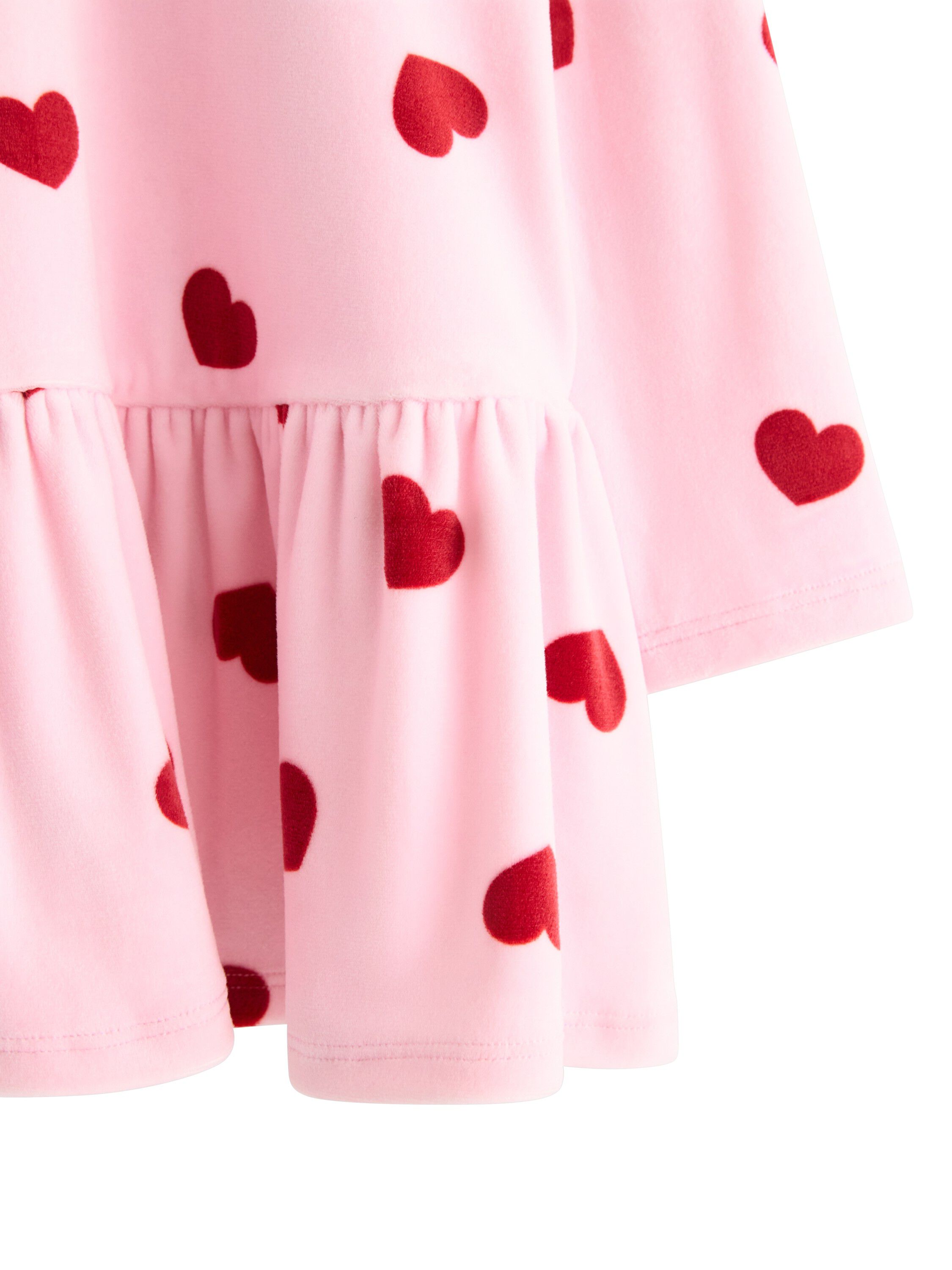 Top long velour hearts AOP