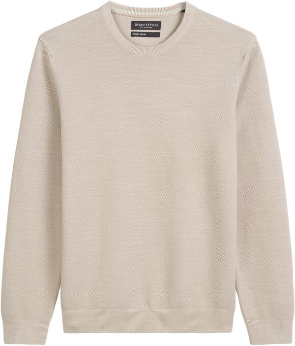 Crewneck, cotton slub, piqué struct