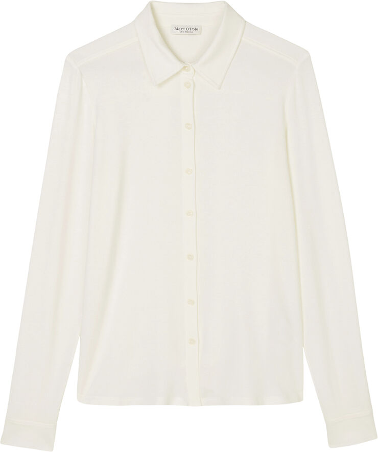 Jersey-blouse, long sleeve, collar,