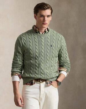 Cable-Knit Cotton Sweater