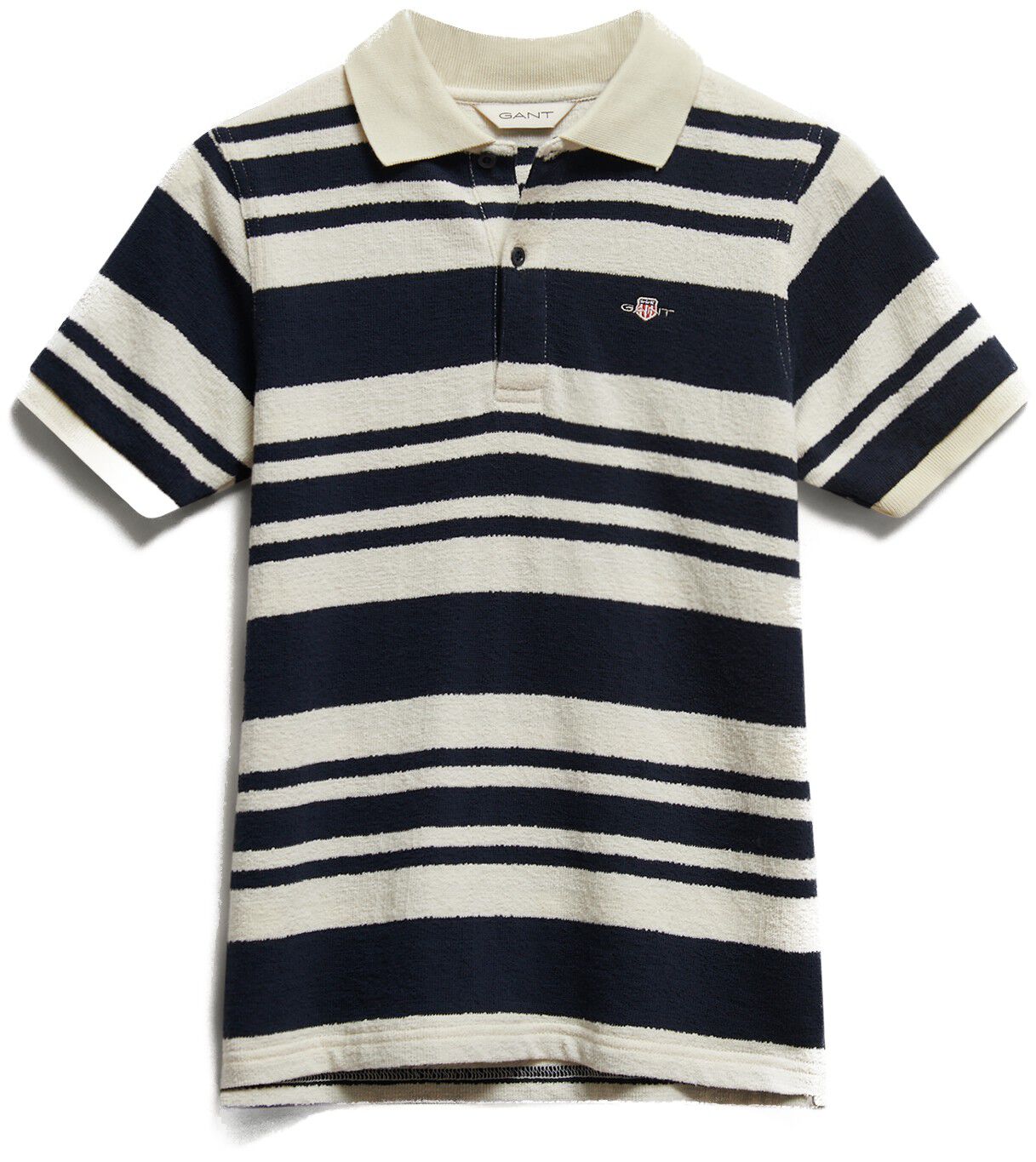 Shield Stripe Texture SS Polo Shirt