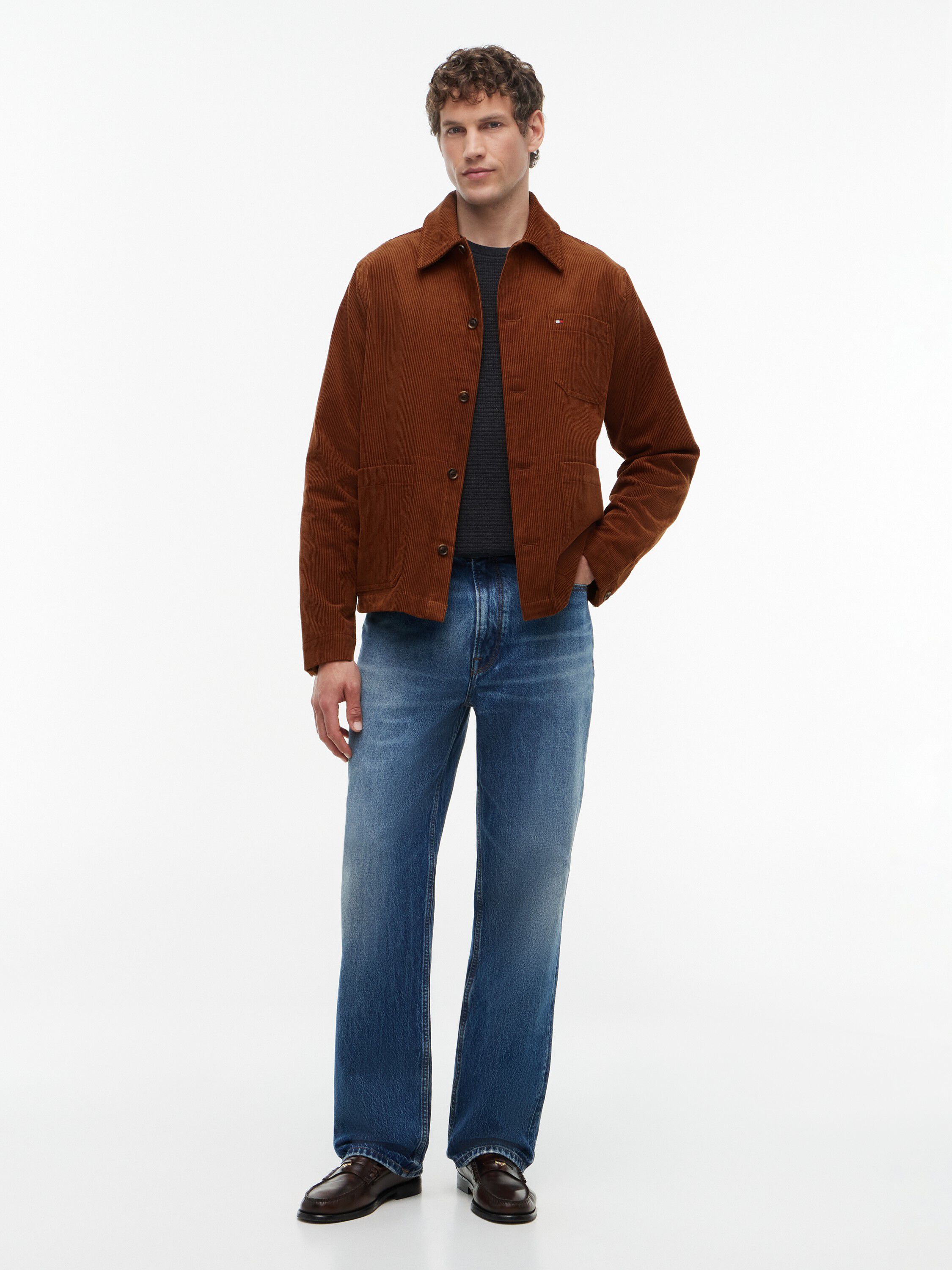 Relaxed Fit Corduroy Chore Shirt Jacket