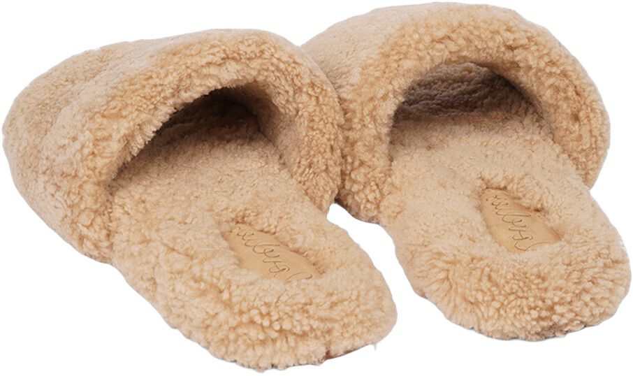 Y SHAN - SHEARLING OPEN SLIPPERS