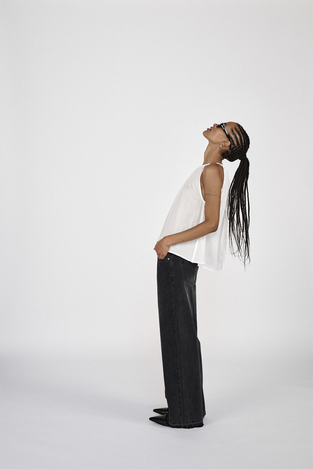 Denim black straight pants - Fellin