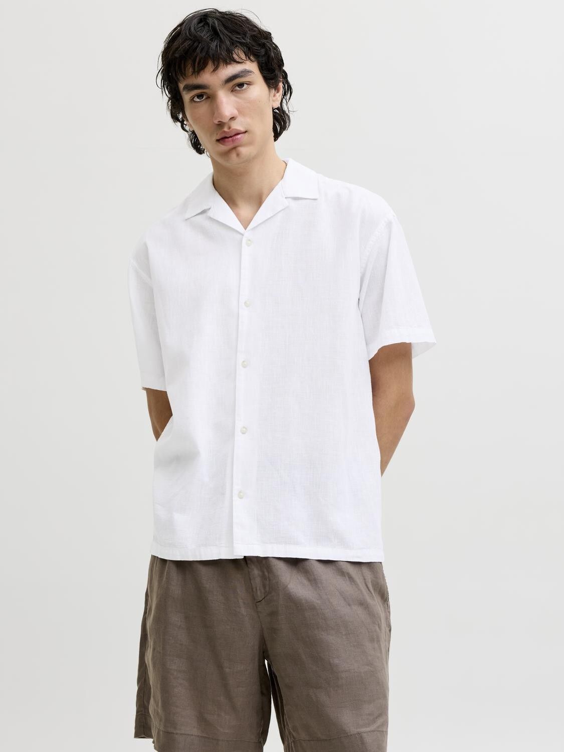 Jjesummer Linen Blend Resort Shirt Ss Sn