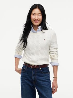 Pure Wool Chain Cable Knit Jumper