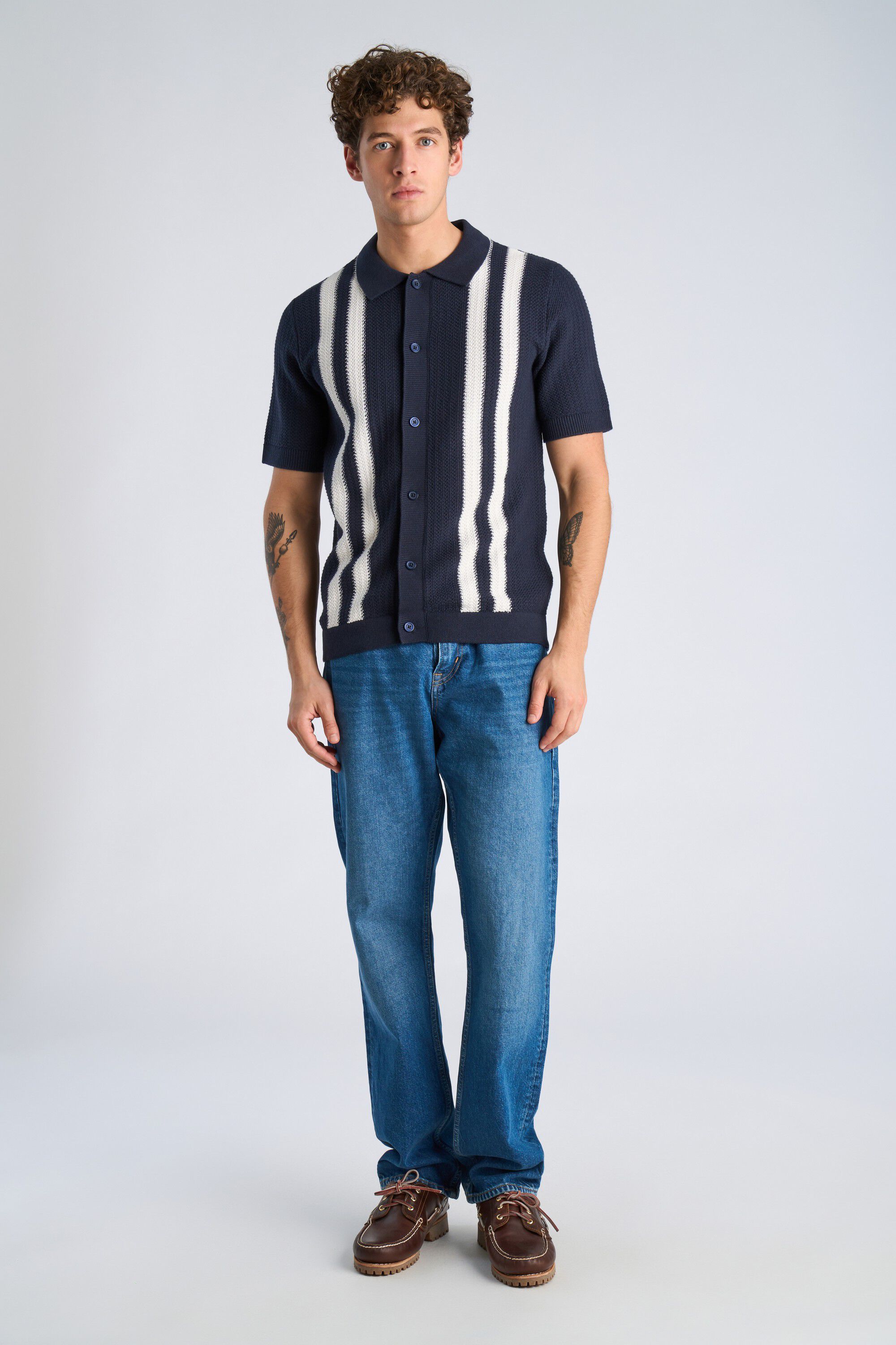 Knitted polo cardigan