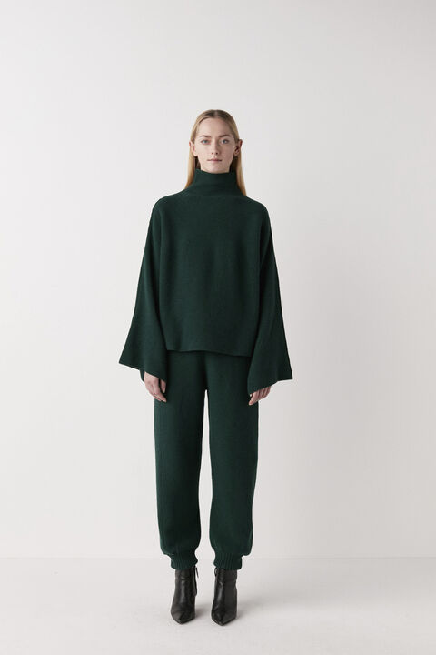 Eco merino ribbed wide sleeve