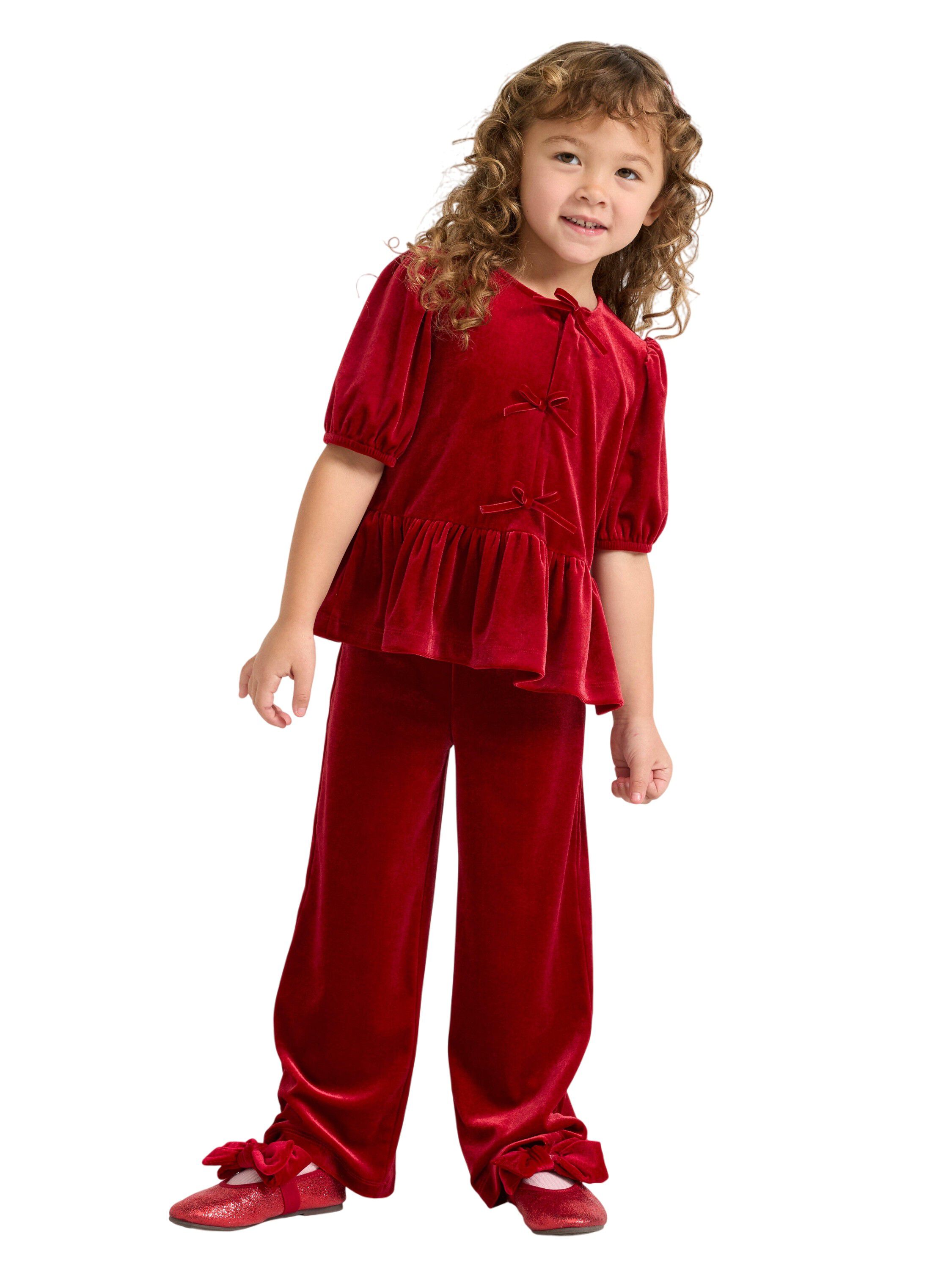 Soft trousers in velvet with an ela