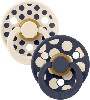 BIBS Pacifier Studio Colour 2 PACK Polka Mix Latex Size 1 Iv