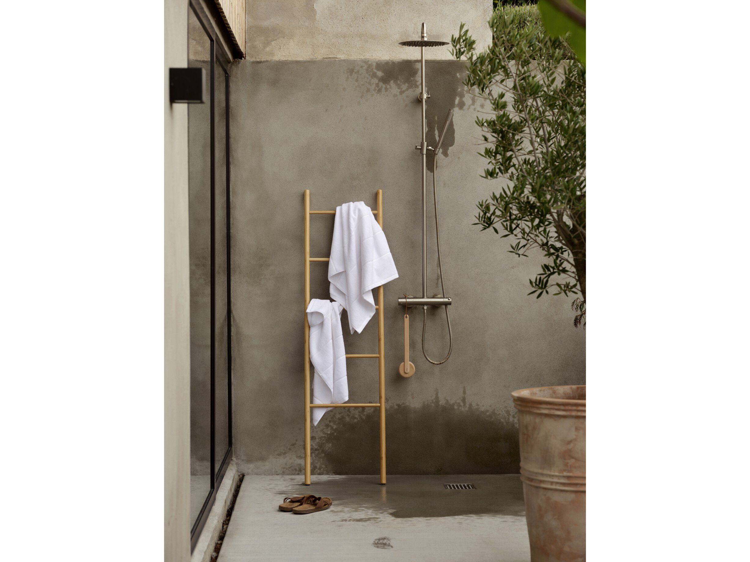 H&aring;ndkle Sauna 50x100 White/Soft Grey/Eucalyptus