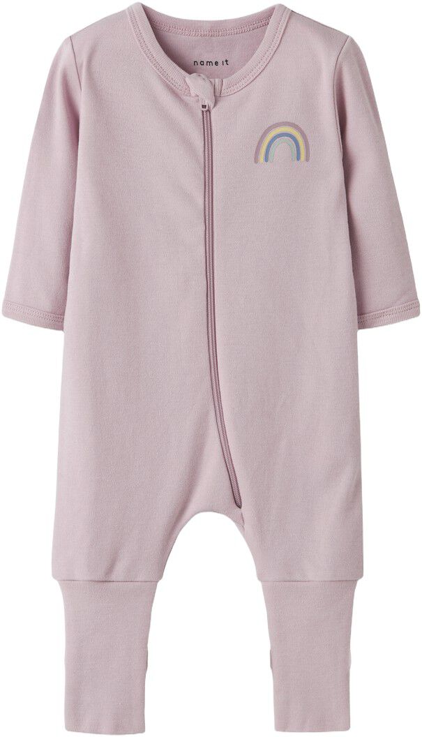 Nbfnightsuit 2P Zip Ff Jet Rainbow Noos