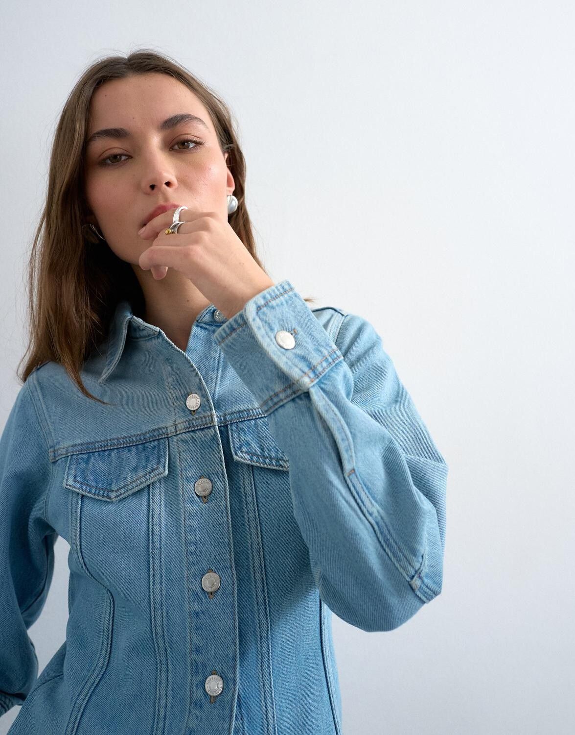 Tseddy Denim Ls Shirt Dnm