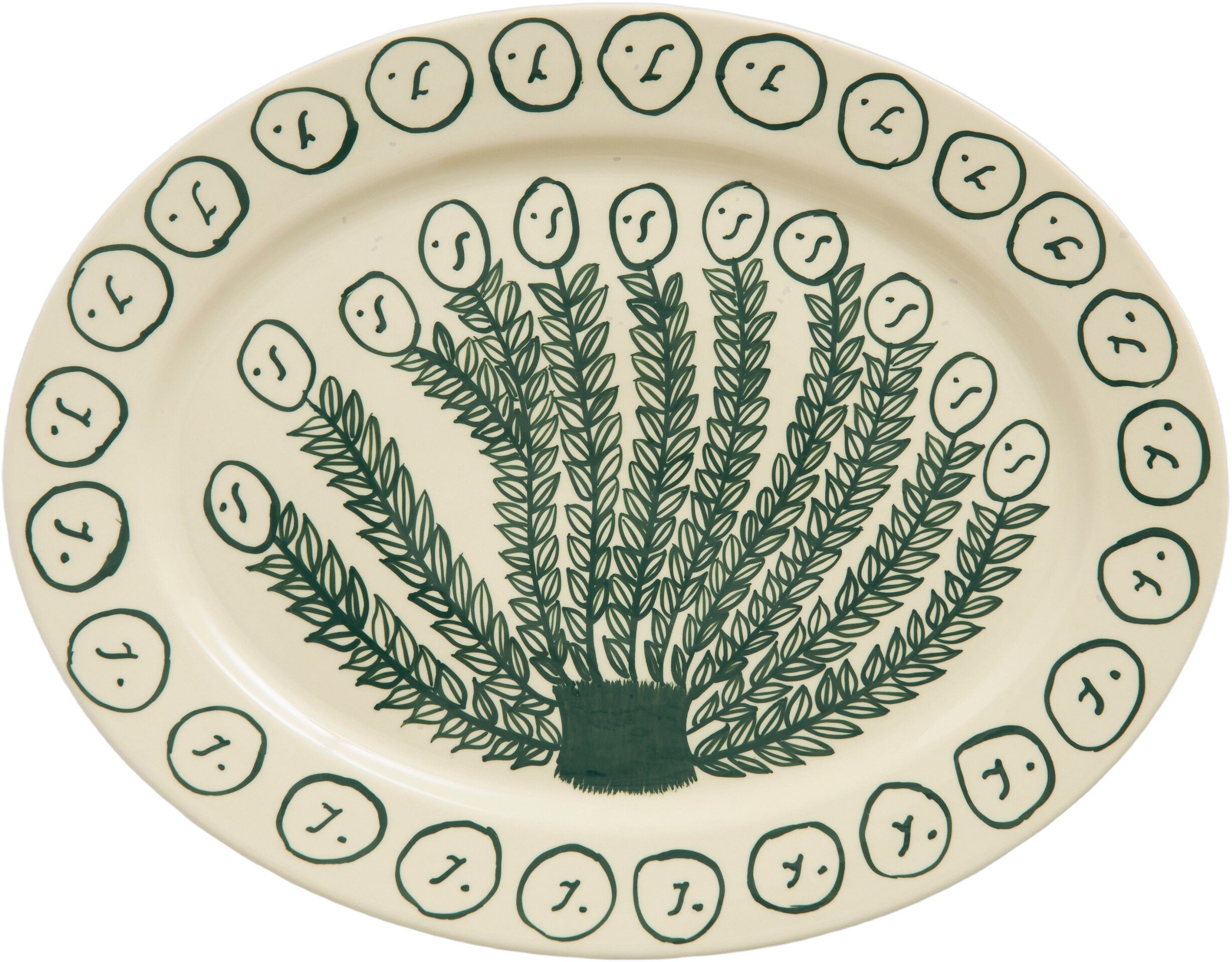 La Pittura Oval Serving Platter - L36,5 - Olive grove