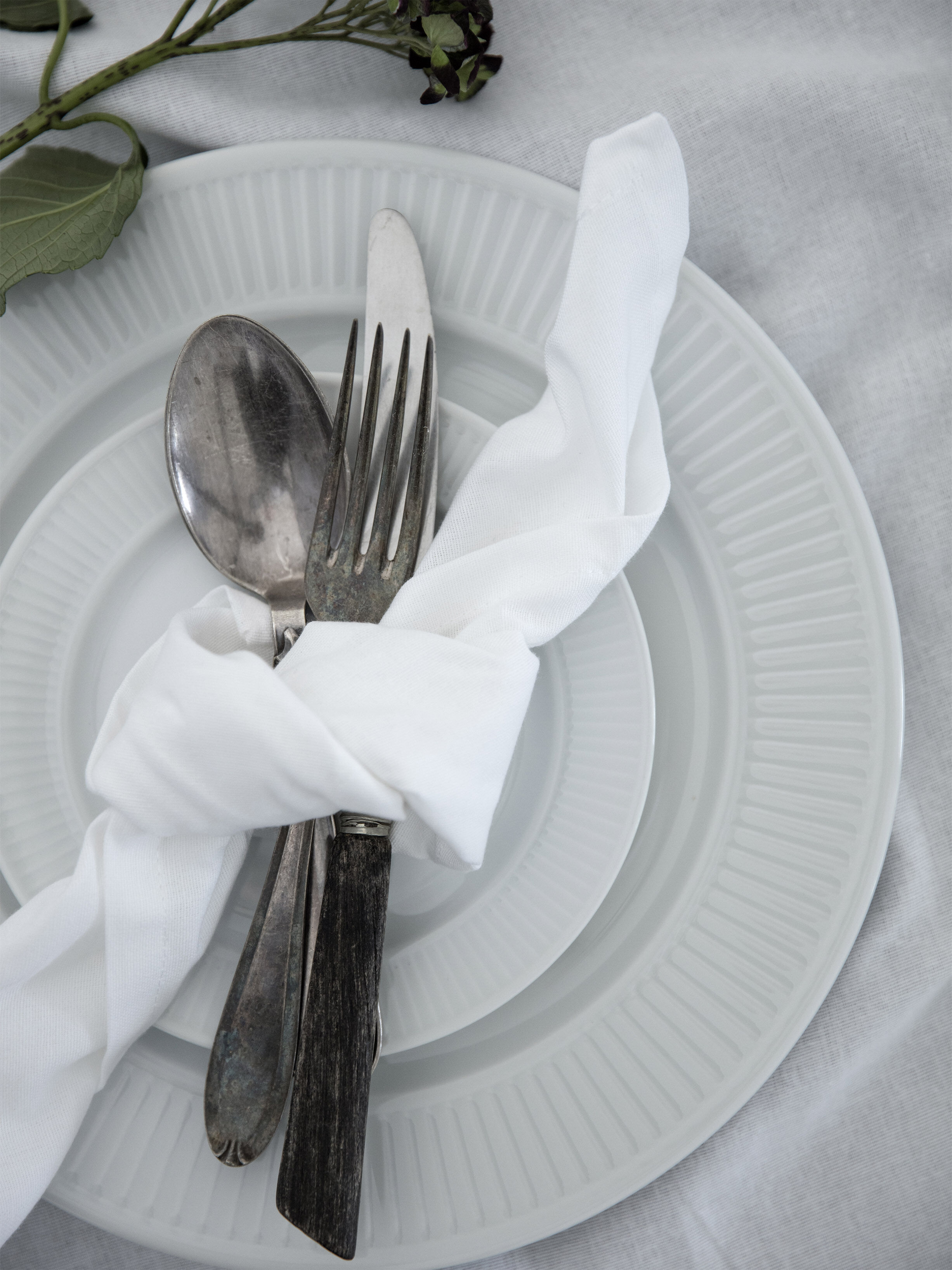 "Tygservett 45 x 45 cm Vit 100% ny bomull"