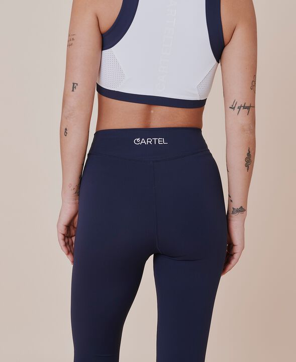 Sicilian high-waist flared leggings - Ocean