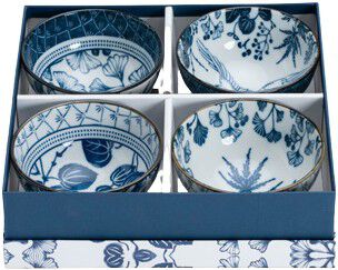 Flora Japonica Rice Bowl Giftset 4pcs 12x6.4cm 300ml 16700 1