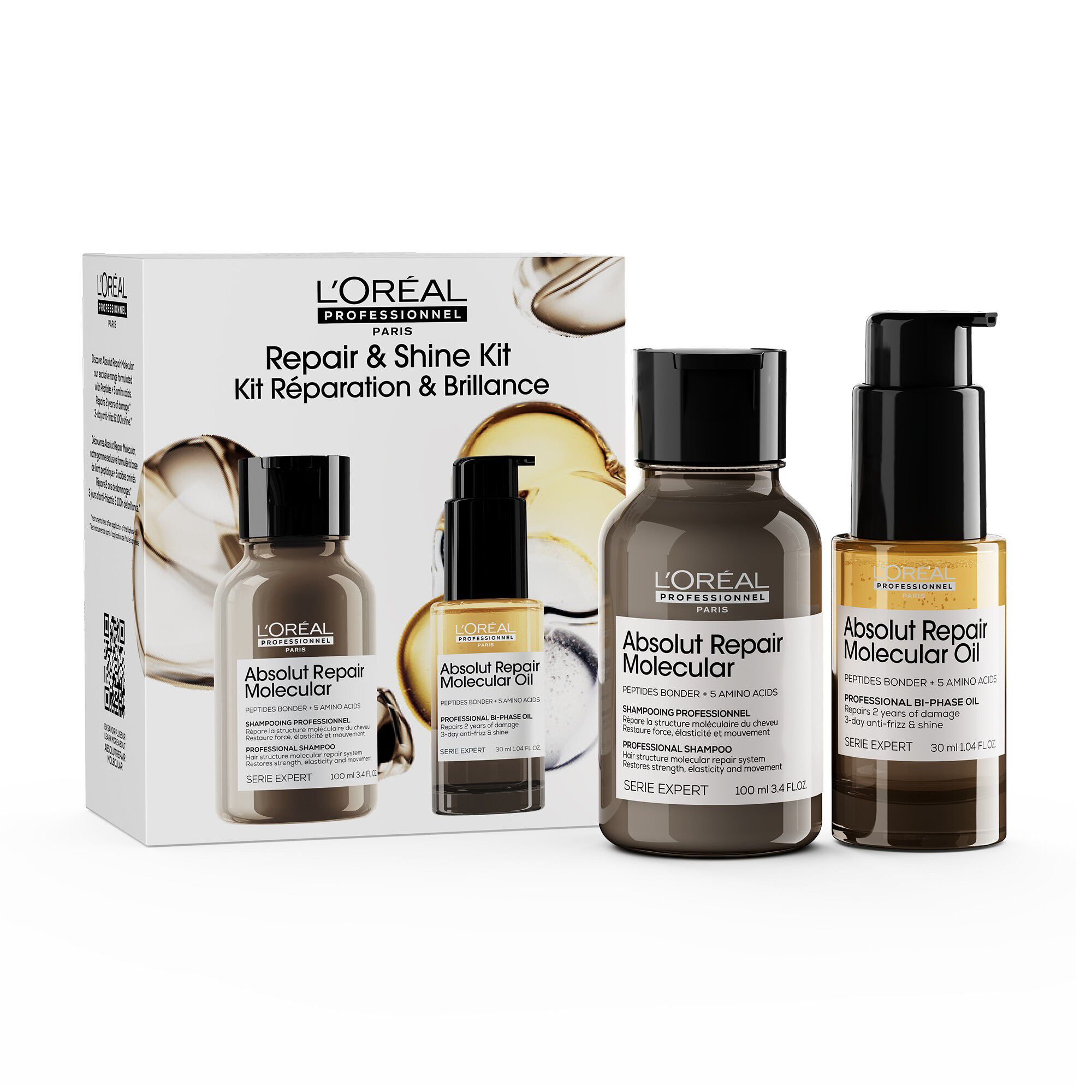 Absolut Repair Molecular Mini Duo Kit (Shampoo 100 ml + Bi-Phase Oil 3
