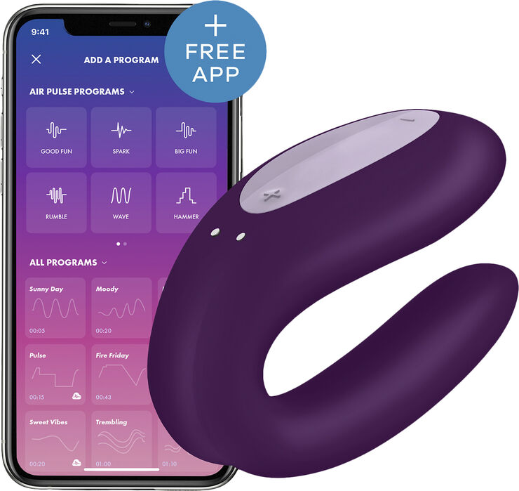 Double Joy Violet App-styret Parvibrator
