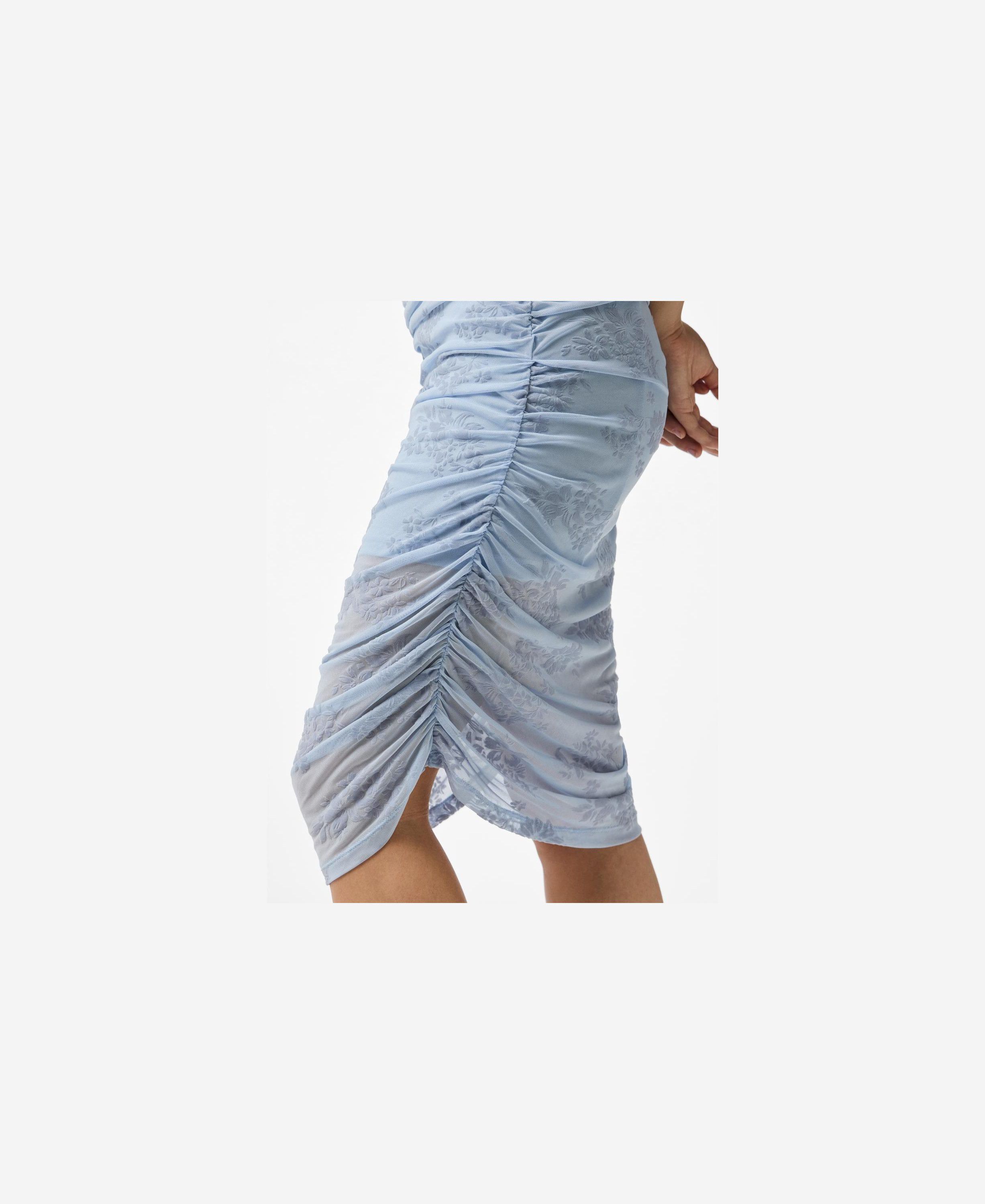 PCMERRY SL RUCHING SHORT DRESS JRS