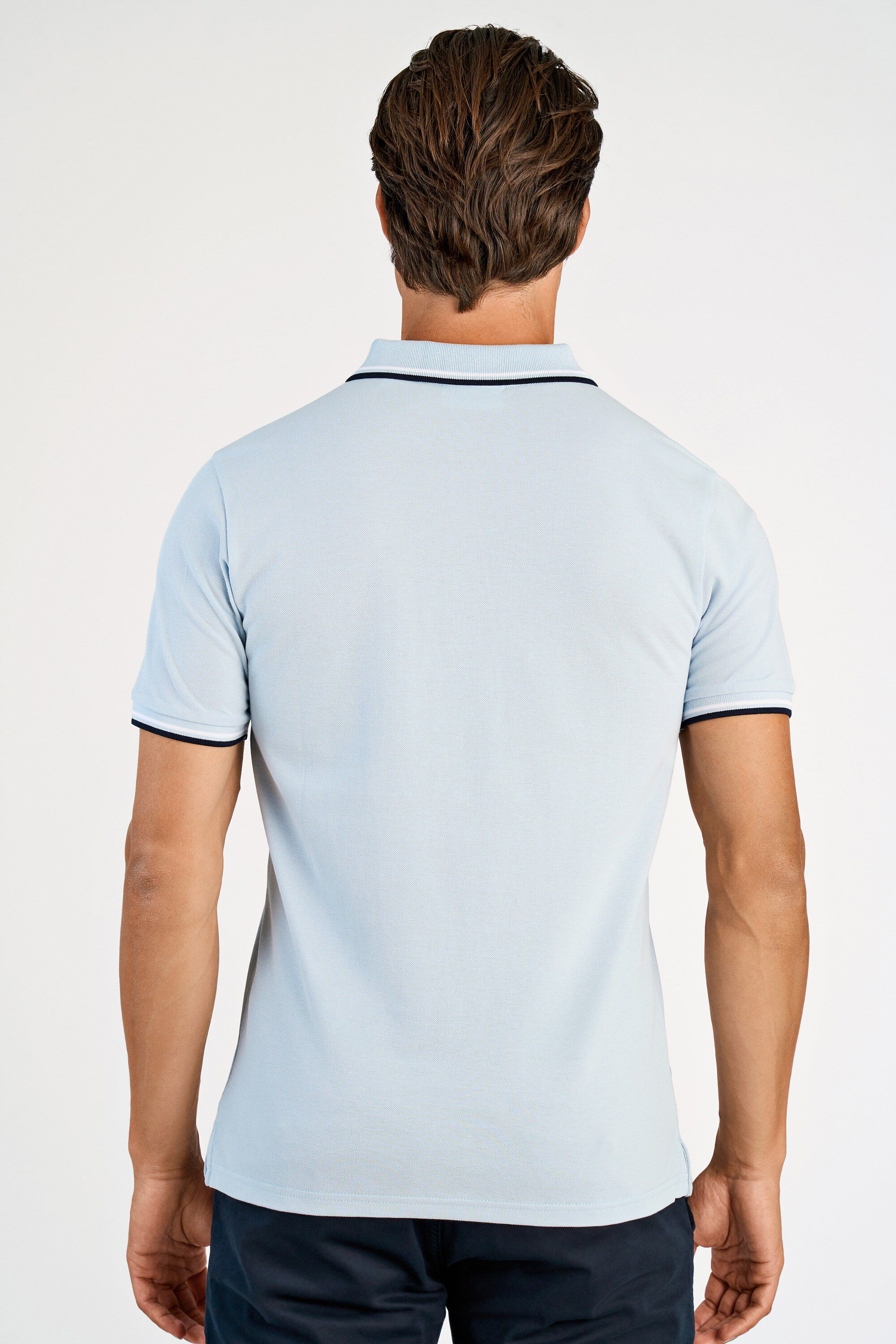 Polo shirt w. contrast piping