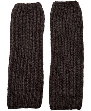 2682 Fingerless Glove Solid Chocolate Brown