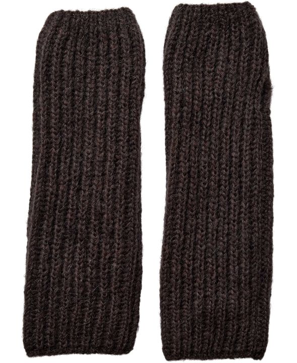 2682 Fingerless Glove Solid Chocolate Brown