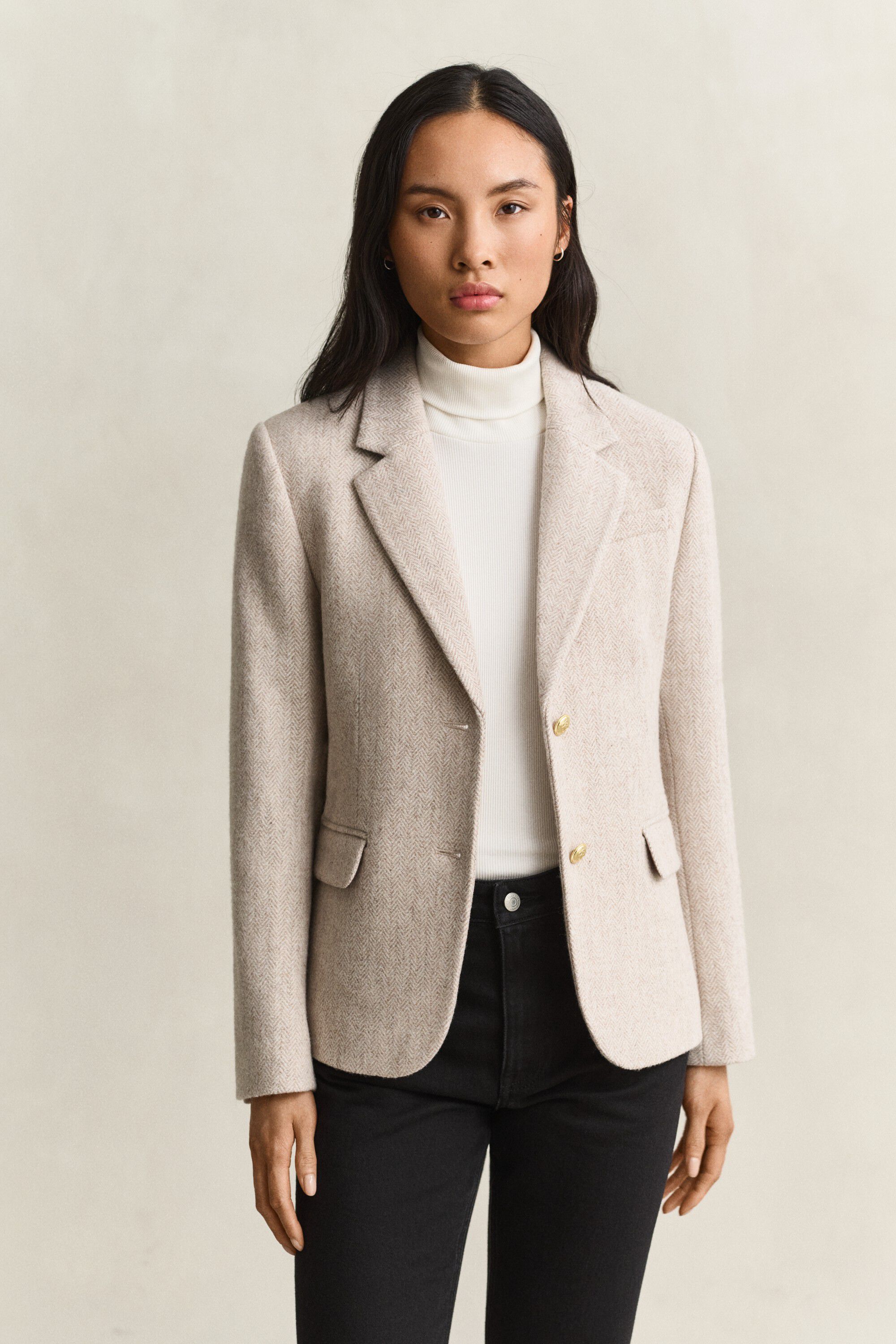 SLIM HERRINGBONE BLAZER