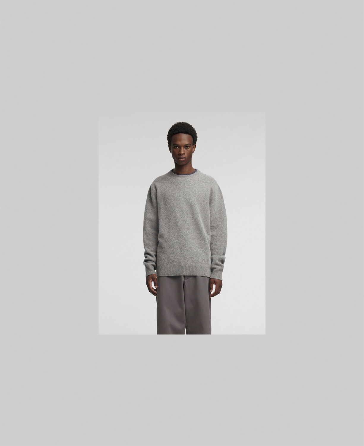 Anrragi Ls Knit Wool Crew Neck