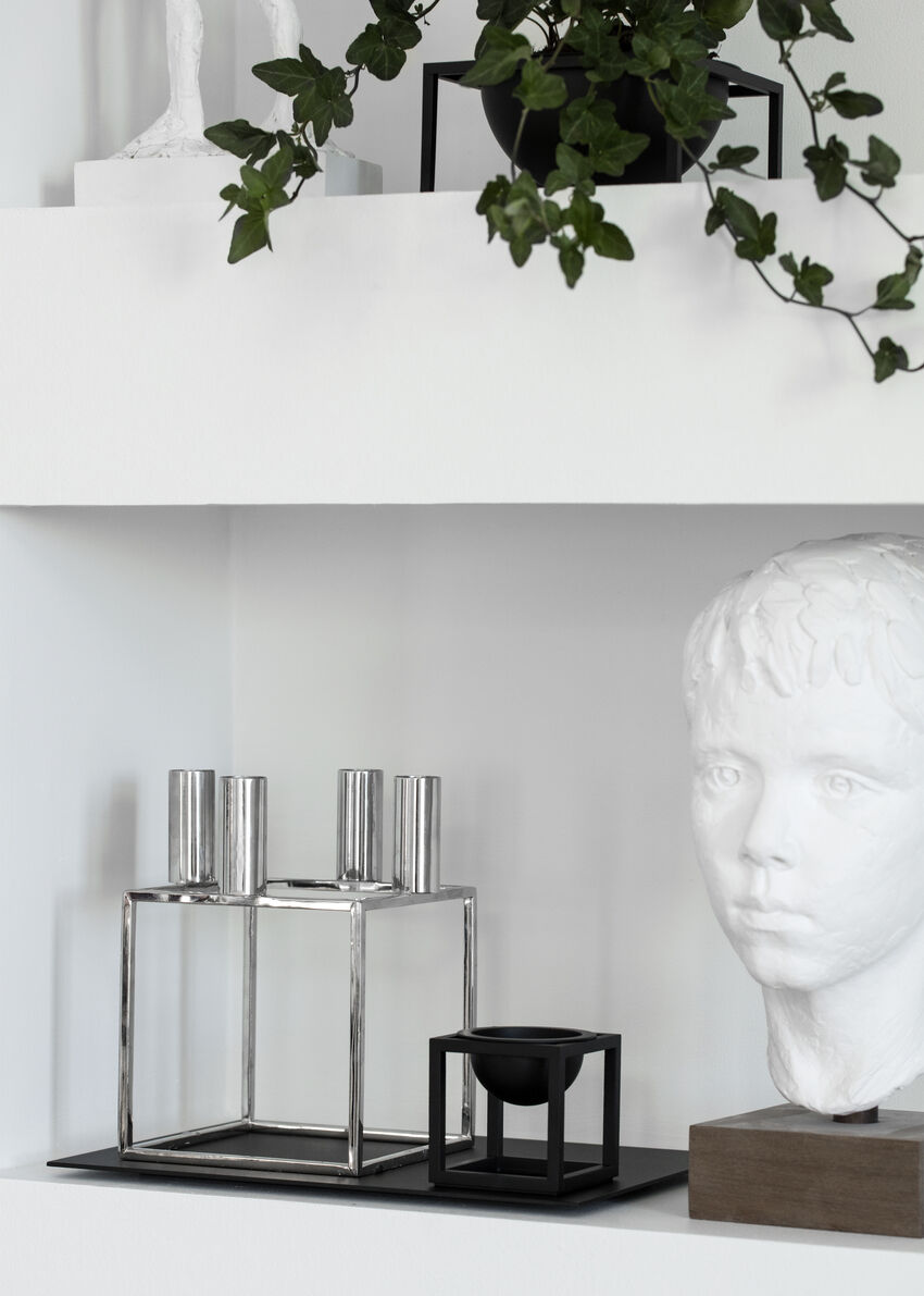 Kubus 4, Candle Holder, Nickel-Plat