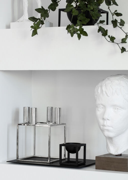 Kubus 4, Candle Holder, Nickel-Plat