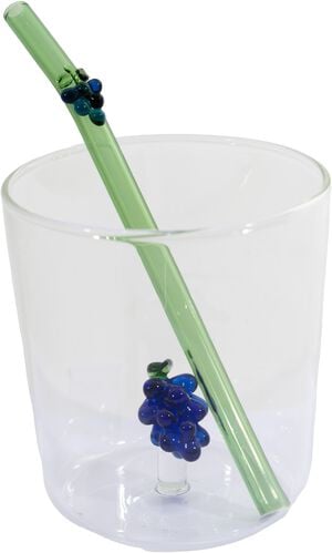 Glas med suger&oslash;r vindruer