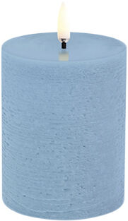 LED pillar candle, Sky Blue, Rustic, 7,8x10,1 cm
