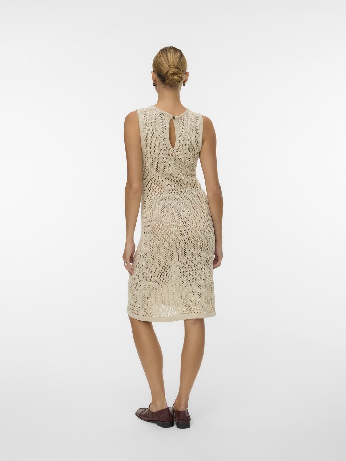 Awbaylee Sl O-Neck Short Crochet Dress