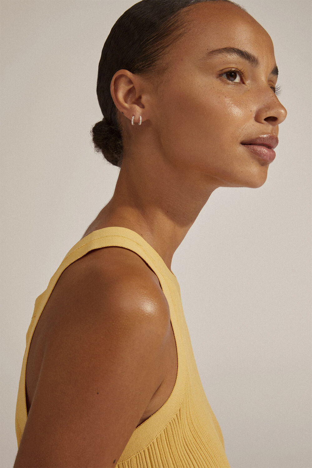 EBNA small crystal huggie hoops silver-plated