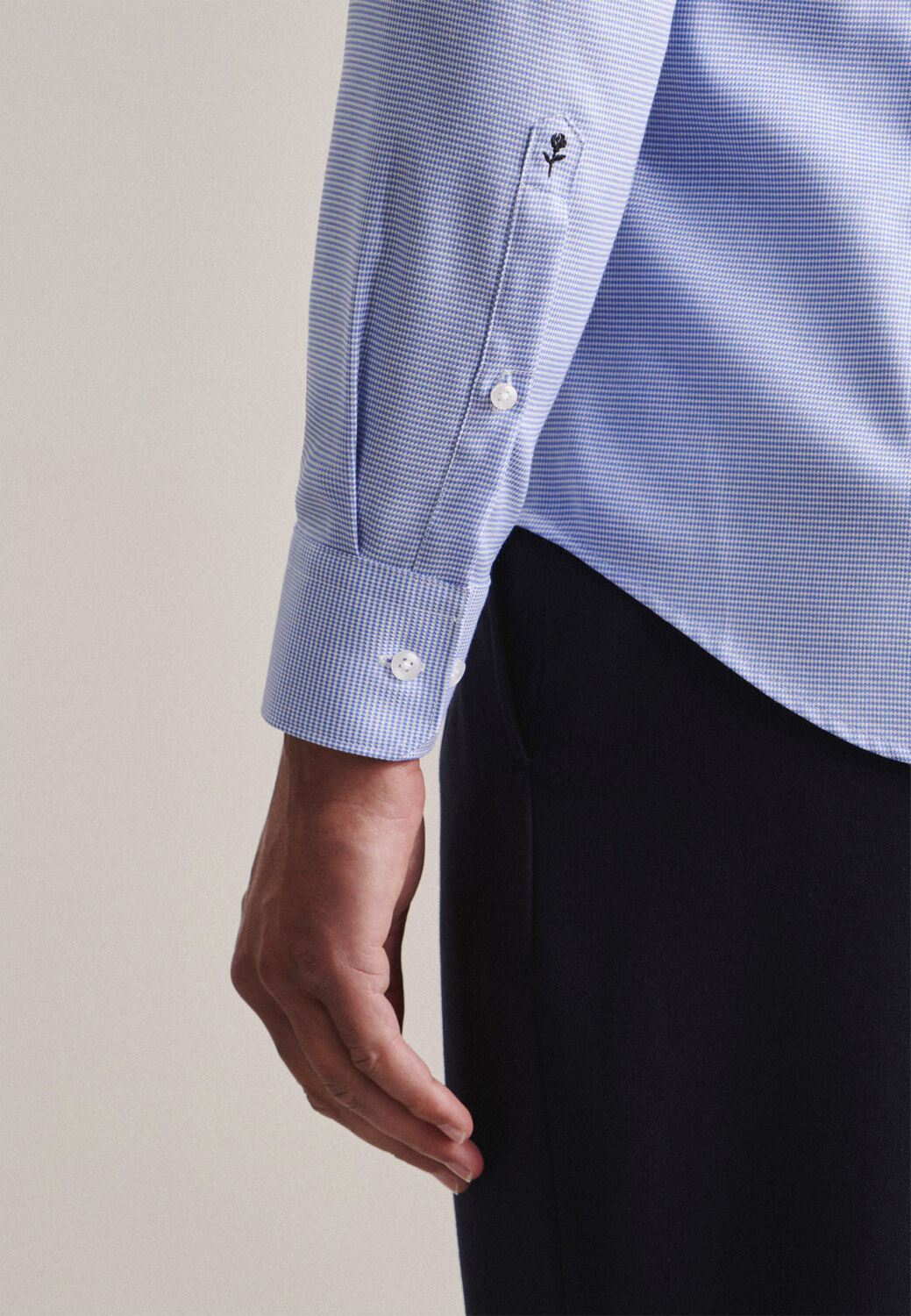 Business Shirt Slim Long sleeve Kent-Collar Uni