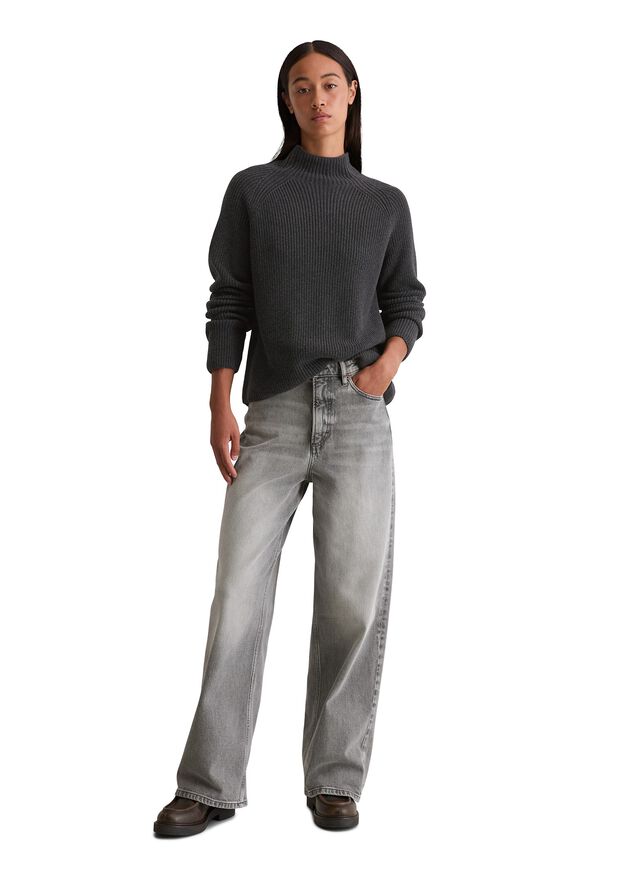 Pullover, longsleeve, stand-up coll