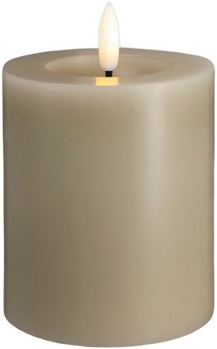 Moods & More - LED Pillar Candles, Silk, Melted, Kit grey, 74x100 mm
