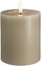 Moods & More - LED Pillar Candles, Silk, Melted, Kit grey, 74x100 mm