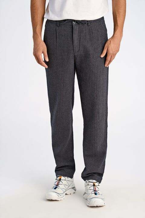 Linen blend herringbone pants