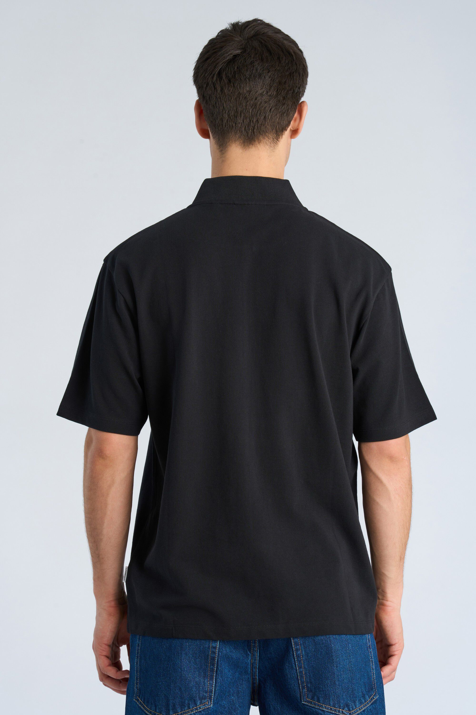 Pique S/S shirt bomber collar