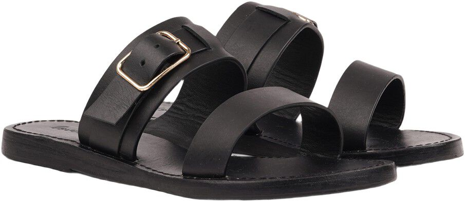 LACCO - ADJUSTABLE LEATHER SANDAL W/ LARGE BUCKLE