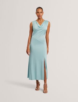 ASORELA Cowl Neck Maxi Jersey Dress