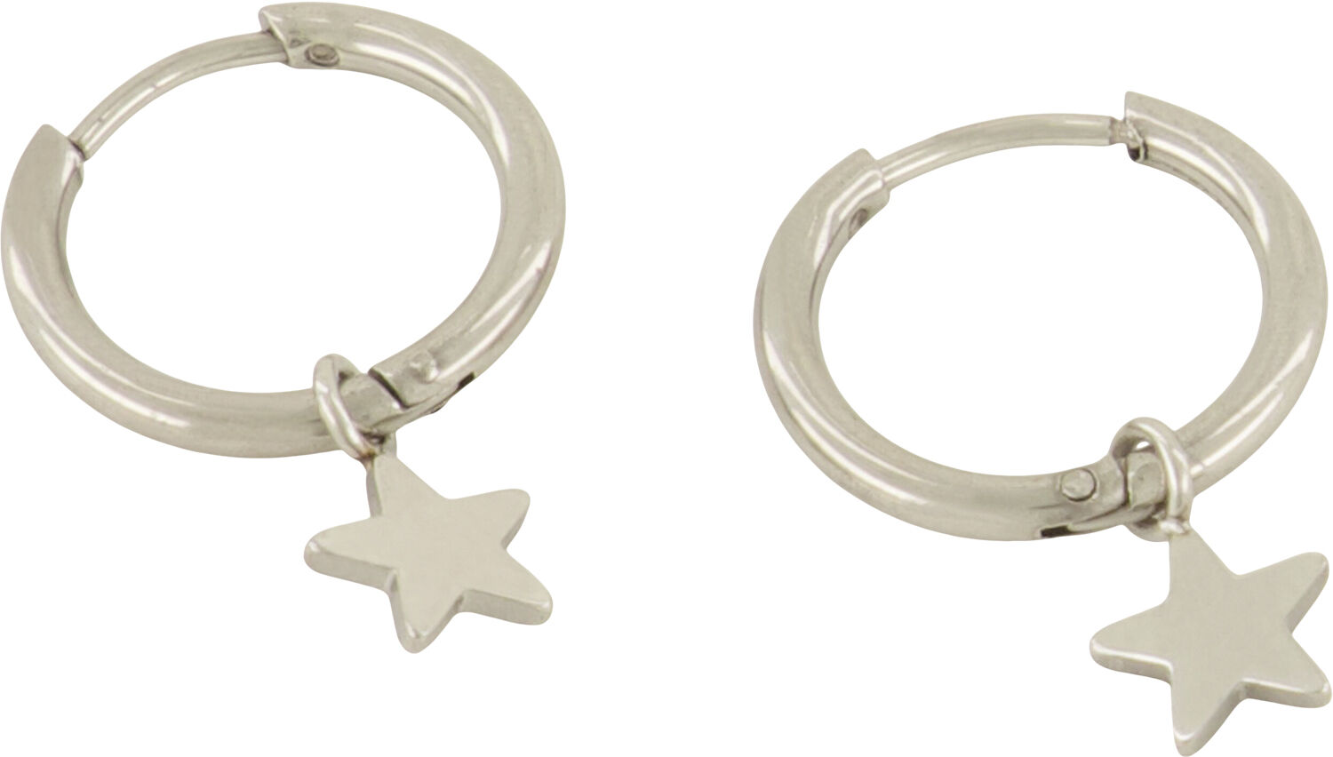 Small hoop earrings with star charm