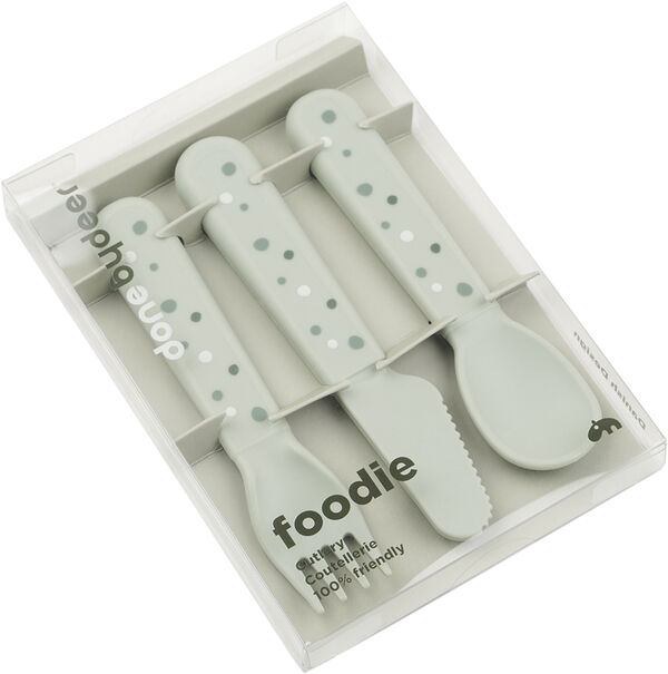Foodie bestiksæt Happy dots Grøn