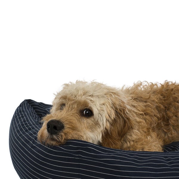 Fossflakes Dog bed Blue pinstripe