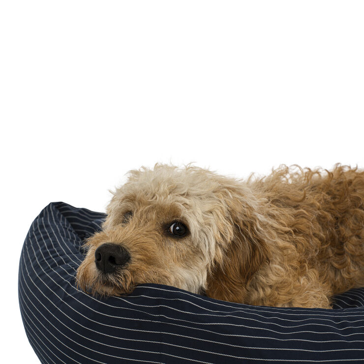 Fossflakes Dog bed Blue pinstripe